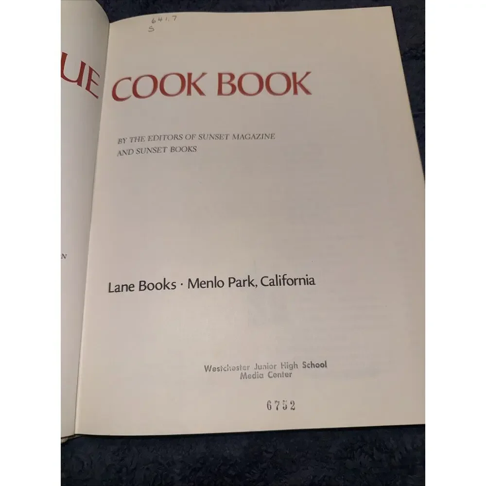 Vintage Sunset Barbecue Cookbook 1971 6th Printing